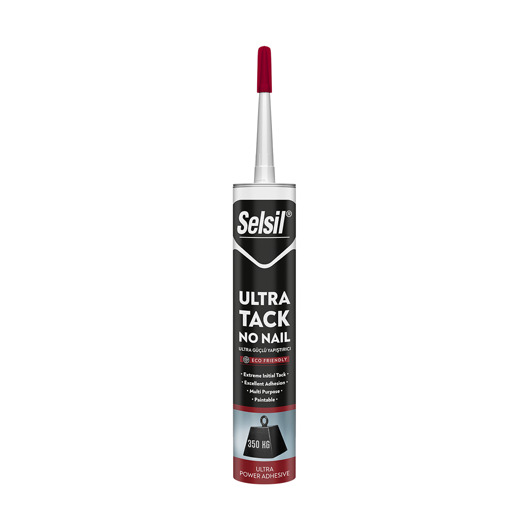 Selsil ultra tack yüksek performanslı güçlü montaj ve korniş yapıştırıcı beyaz 290 ml