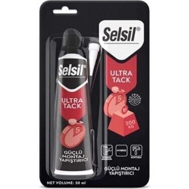 Selsil çok amaçlı güçlü montaj ve korniş yapıştırıcı beyaz 60 ml